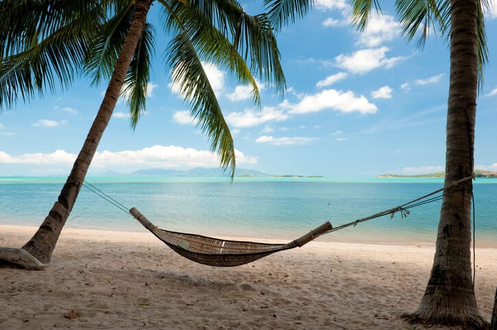 Hammock on tropical island